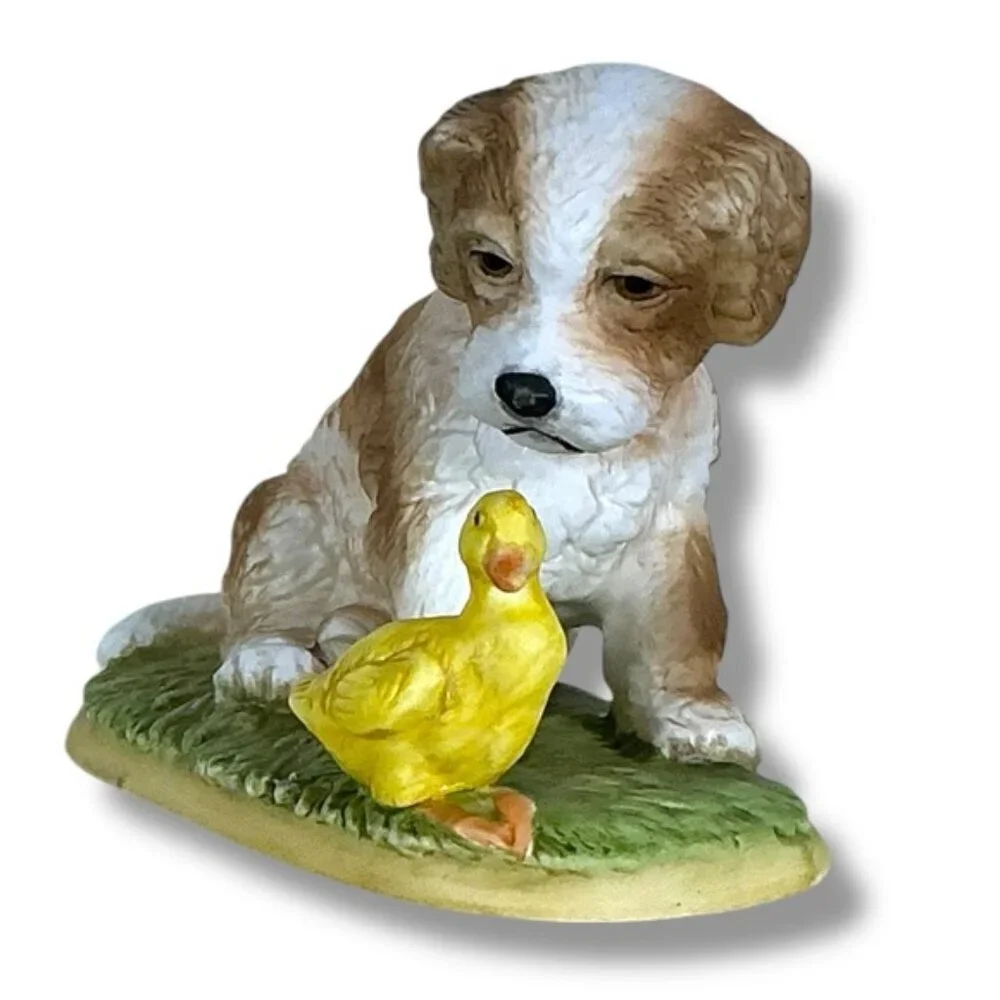 Vintage Spaniel Puppy Dog Duck Porcelain Figurine Homco #1413 Collectible - Picture 3 of 16